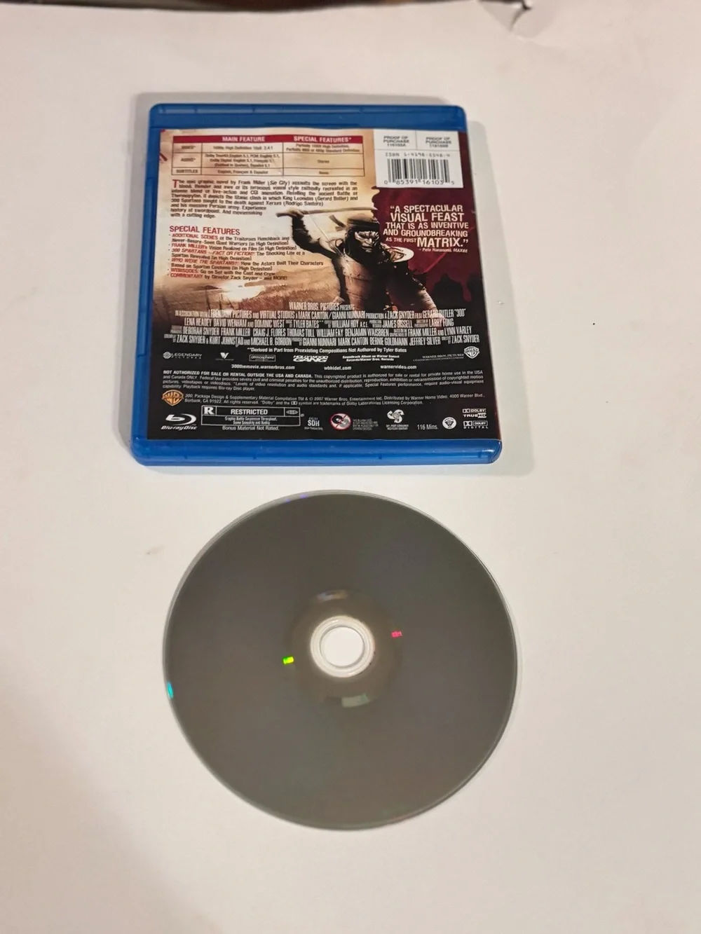300 Blu-ray Disc - Action Movie (Blue Case)